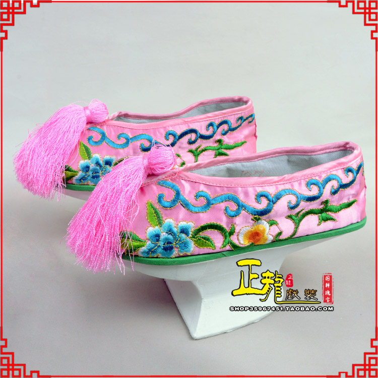 商丘京越剧戏鞋花盆底清朝皇后贵妃宫女花盆底 旗鞋